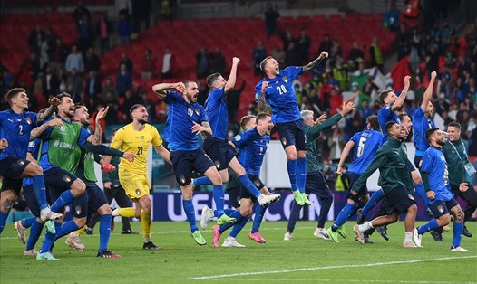 Tuyển Italia lọt vào chung kết EURO 2020 sau khi vượt qua Tây Ban Nha 4-2 ở loạt sút luân lưu. Ảnh: EURO 2020.