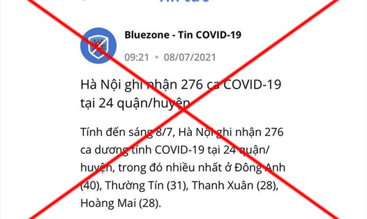 Hà Nội ghi nhận 276 ca COVID-19 là tin sai sự thật.
