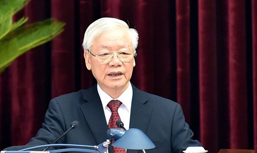 Tổng Bí thư Nguyễn Phú Trọng phát biểu tại Hội nghị Trung ương 3 khoá XIII. Ảnh: Nhật Bắc