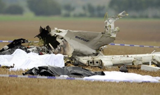 Hiện trường một vụ rơi máy bay chở vận động viên nhảy dù. Ảnh minh họa. Ảnh: AFP
