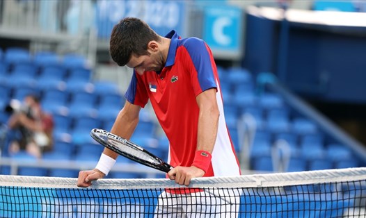 Từ hy vọng tràn trề về tấm Huy chương Vàng, Novak Djokovic rời Olympic Tokyo 2020 mà không có tấm huy chương nào. Ảnh: Olympic