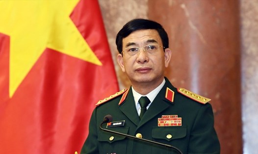 Đại tướng Phan Văn Giang - Uỷ viên Bộ Chính trị, Phó Bí thư Quân uỷ Trung ương, Bộ trưởng Bộ Quốc phòng. Ảnh Gia Hân