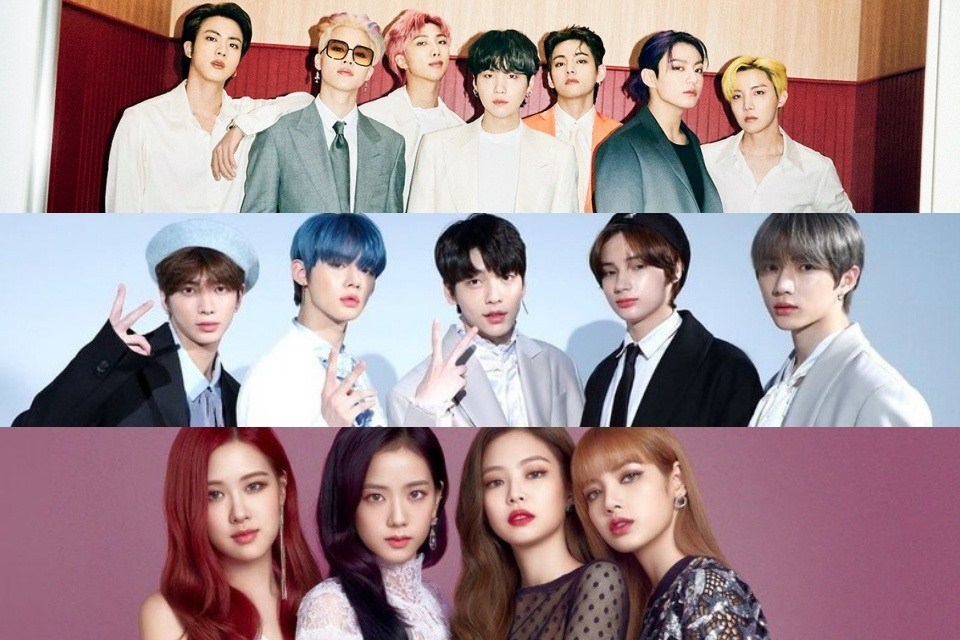 BTS, TXT, BlackPink đạt thứ hạng cao trên BXH Billboard. Ảnh: Poster, AFP. BTS, TXT, BlackPink đạt thứ hạng cao trên BXH Billboard. Ảnh: Poster, AFP.