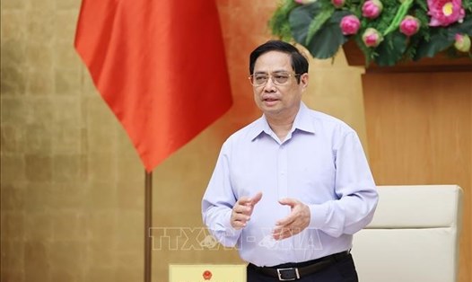 Thủ tướng Phạm Minh Chính phát biểu. Ảnh: Ảnh: Dương Giang/TTXVN