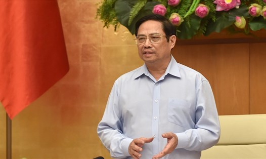 Thủ tướng Phạm Minh Chính phát biểu tại cuộc làm việc. Ảnh: Nhật Bắc