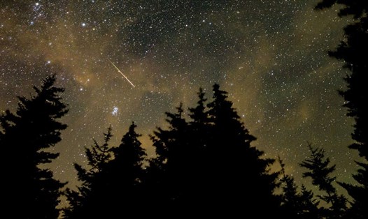 Mưa sao băng Perseid trên bầu trời phía trên Spruce Knob, Tây Virginia, Mỹ. Ảnh: NASA