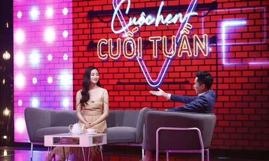 Hoa hậu Lương Thuỳ Linh làm khách mời trong "Cuộc hẹn cuối tuần" tập 5. Ảnh: VTV