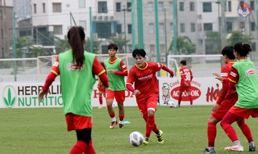 Tuyển nữ Việt Nam gấp rút chuẩn bị cho vòng loại Asian Cup 2022. Ảnh VFF