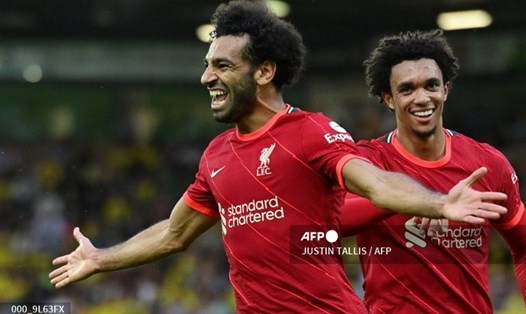 Salah ghi bàn ở trận mở màn Ngoại hạng Anh 5 mùa giải liên tiếp. Ảnh: AFP
