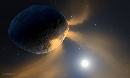 Tiểu hành tinh Phaethon bị Mặt trời đốt nóng trong hình minh họa của NASA. Ảnh: NASA
