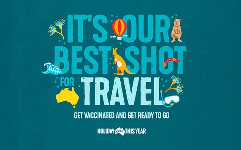 Australia chính thức khởi động chiến dịch “It’s Our Best Shot for Travel” (Tiêm chủng là cách tốt nhất để đi du lịch). Ảnh: LĐ