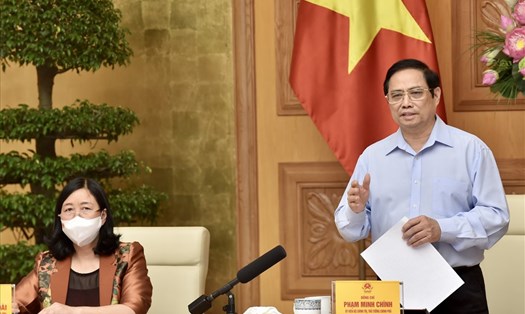 Thủ tướng Chính phủ Phạm Minh Chính phát biểu tại buổi làm việc. Ảnh Nhật Bắc