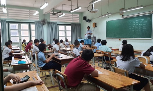 Thí sinh dự thi lớp 6 vào Trường THPT chuyên Trần Đại Nghĩa năm 2020. Ảnh: Huyên Nguyễn