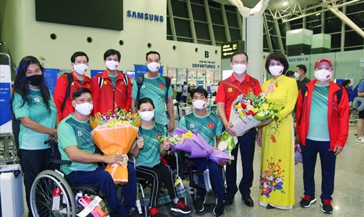 Đoàn thể thao người khuyết tật Việt Nam chính thức lên đường tham dự Paralympic Tokyo 2020. Ảnh: Bùi Lượng