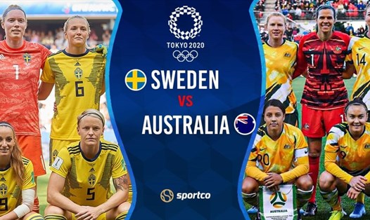 Tuyển Thụy Điển (trái) được đánh giá cao hơn hẳn Australia ở trận bán kết 2 bóng đá nữ Olympic Tokyo 2020. Đồ họa: Sportco.