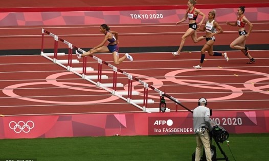 Quách Thị Lan dừng bước ở bán kết nội dung 400m rào nữ tại Olympic Tokyo 2020. Ảnh: AFP