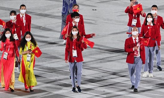 Đoàn Thể thao Việt Nam tại Olympic 2020. Ảnh: TTVN
