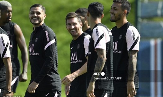 Messi đang tích cực tập luyện cùng đồng đội tại PSG. Ảnh AFP