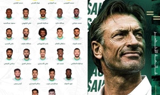 Huấn luyện viên Herve Renard đã sớm công bố danh sách tuyển Saudi Arabia chuẩn bị cho 2 trận gặp tuyển Việt Nam và Oman. Ảnh: SAAF.