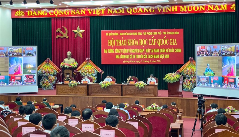 Toàn cảnh hội thảo tại điểm cầu tỉnh Quảng Bình. Ảnh: CTV