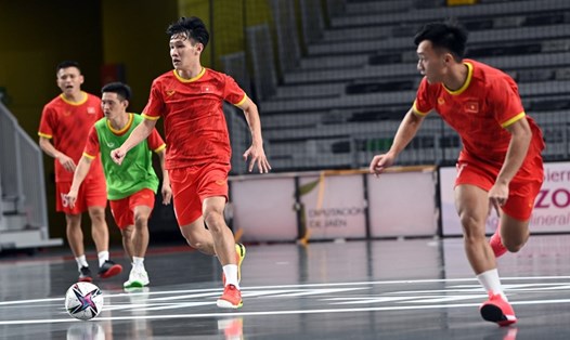 Đội tuyển Futsal Việt Nam đang tích cực chuẩn bị cho giải đấu giao hữu tại Tây Ban Nha. Ảnh: VFF
