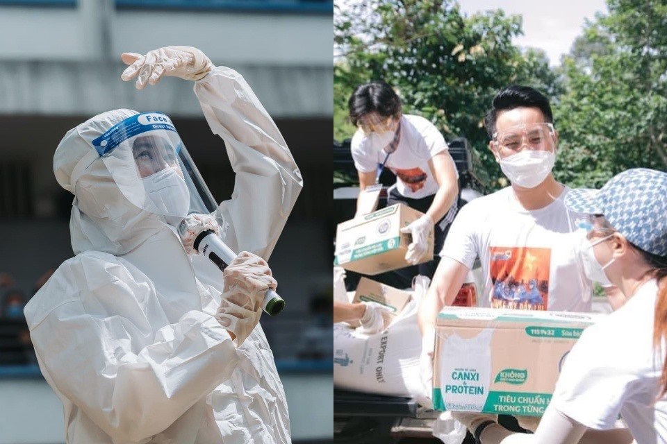 Quỳnh Hoa, Nguyễn Phi Hùng và nhiều nghệ sĩ tích cực trong công tác chống dịch. Ảnh: NVCC. Quỳnh Hoa, Nguyễn Phi Hùng và nhiều nghệ sĩ tích cực trong công tác chống dịch. Ảnh: NVCC.