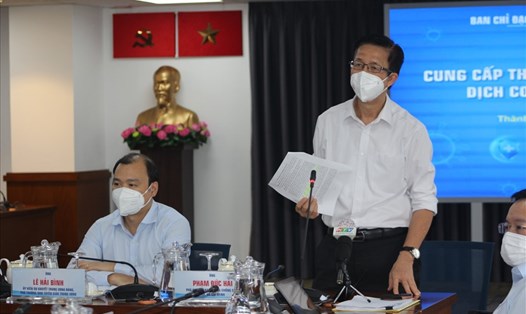 Ông Phạm Đức Hải, Phó Ban Chỉ đạo phòng chống dịch COVID-19 TPHCM nhấn mạnh về 3 chỉ đạo mới trong phòng chống dịch COVID-19 trên địa bàn thành phố. Ảnh: Huyên Nguyễn