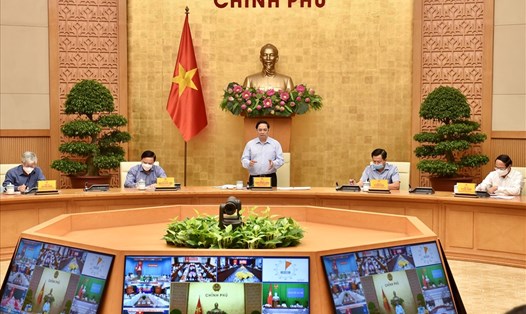 Thủ tướng Chính phủ Phạm Minh Chính phát biểu mở đầu cuộc họp. Ảnh: VGP/Nhật Bắc