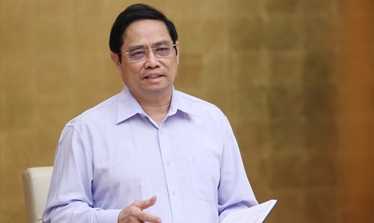Thủ tướng Chính phủ Phạm Minh Chính phát biểu kết luận tại cuộc họp. Ảnh Dương Giang