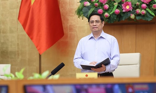 Thủ tướng Chính phủ Phạm Minh Chính phát biểu tại cuộc họp. Ảnh: Dương Giang.