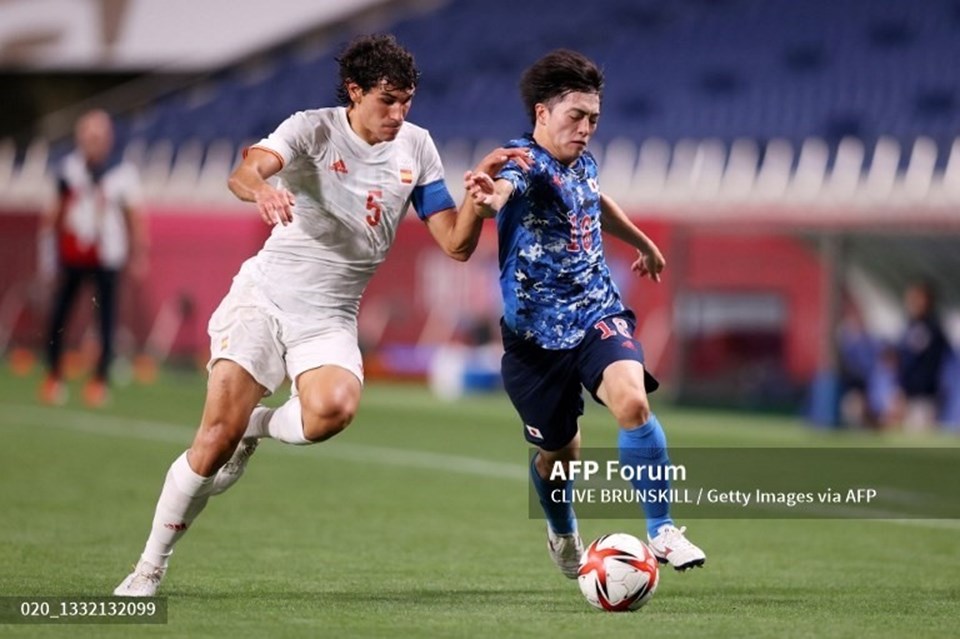 U23 Tây Ban Nha (áo trắng) có chiến thắng nghẹt thở trước U23 Nhật Bản để vào chung kết bóng đá nam Olympic Tokyo 2020. Ảnh: AFP. U23 Tây Ban Nha (áo trắng) có chiến thắng nghẹt thở trước U23 Nhật Bản để vào chung kết bóng đá nam Olympic Tokyo 2020. Ảnh: AFP.