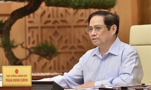 Thủ tướng Phạm Minh Chính chủ trì hội nghị. Ảnh Nhật Bắc
