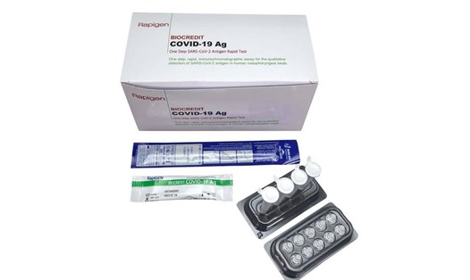 Test nhanh BioCredit được sản xuất bởi RapiGEN tại Hàn Quốc.