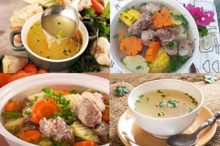 Nước hầm xương là một trong những thực phẩm tốt cho mô liên kết và khớp. Đồ họa: Thanh Ngọc