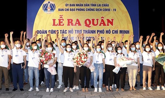 Lai Châu cử  50 cán bộ y tế lên đường chi viện TP. Hồ Chí Minh chống dịch COVID-19. Ảnh: P.V
