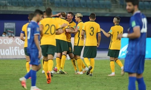 Tuyển Australia đối mặt với nhiều thách thức lớn tại vòng loại World Cup 2022 nếu không được thi đấu tại sân nhà. Ảnh: AFP.