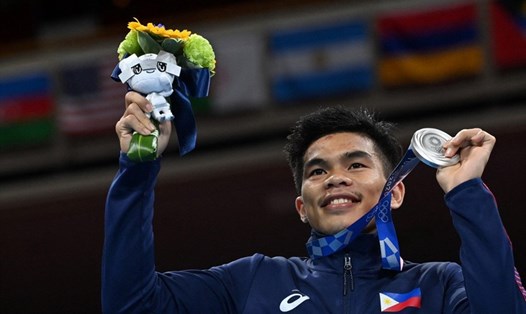 Carlo Paalam giúp Thể thao Philippines vươn lên dẫn đầu Đông Nam Á về thành tích tại Olympic Tokyo 2020. Ảnh: AFP