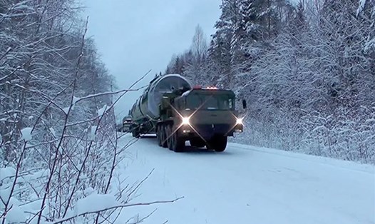 Tên lửa đạn đạo Sarmat của Nga. Ảnh: Bộ Quốc phòng Nga