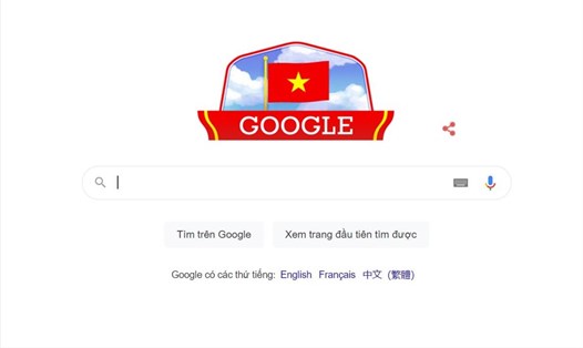 Google Doodle chúc mừng ngày Quốc khánh Việt Nam năm 2021. Ảnh chụp màn hình