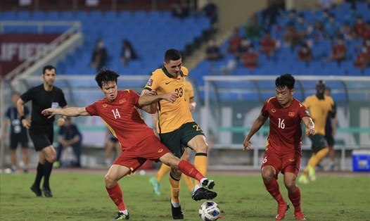 Tuyển Việt Nam gần như không còn nhiều hy vọng tại vòng loại World Cup 2022 sau trận thua Australia. Ảnh: Hoài Thu.