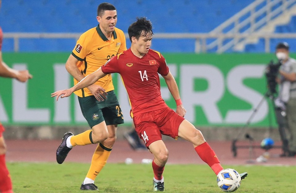 Tiền vệ Nguyễn Hoàng Đức đã chơi rất hay trong 2 trận đấu đã qua của tuyển Việt Nam. Ảnh: Hoài Thu.