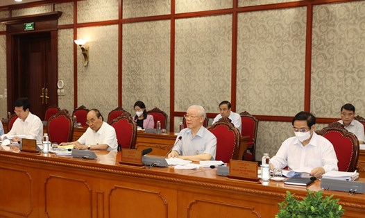 Tổng Bí thư Nguyễn Phú Trọng phát biểu tại phiên họp. Ảnh Trí Dũng/TTXVN