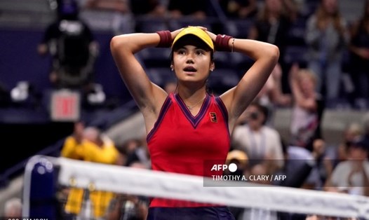 Emma Raducanu đi vào lịch sử US Open. Ảnh: AFP