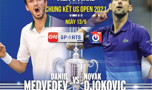 Medvedev sẽ quyết đấu Djokovic ở chung kết đơn nam US Open 2021. Ảnh: VTVCab