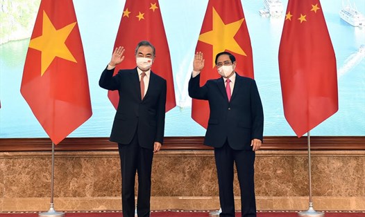 Thủ tướng Phạm Minh Chính đã tiếp Ủy viên Quốc vụ, Bộ trưởng Ngoại giao Trung Quốc Vương Nghị. Ảnh: VGP