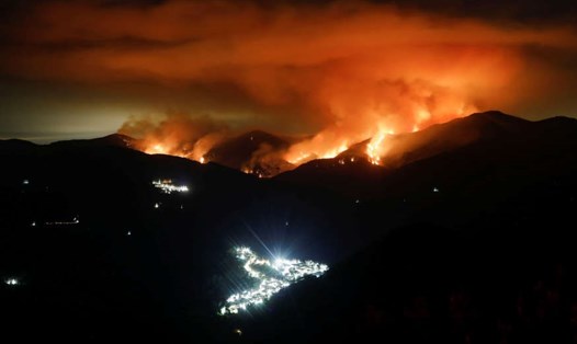 Cháy rừng trên núi Sierra Bermeja, thuộc tỉnh Malaga, Andalusia, Tây Ban Nha. Ảnh: Andalusian firefighter