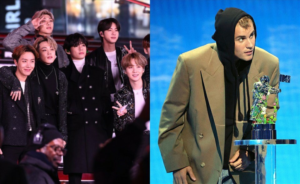 Justin Bieber và BTS thắng đậm tại VMAs 2021. Ảnh: MTV. Justin Bieber và BTS thắng đậm tại VMAs 2021. Ảnh: MTV.