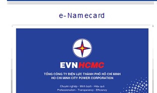 Một phần hình ảnh E- Namecard của EVNHCMC. Ảnh: EVNHCMC cung cấp