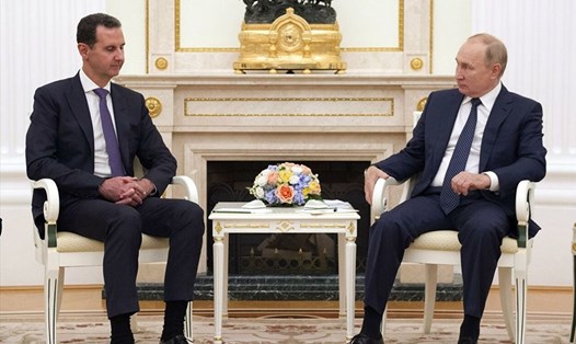 Tổng thống Nga Vladimir Putin tiếp Tổng thống Syria Bashar al-Assad tại Mátxcơva ngày 13.9.2021. Ảnh: AFP
