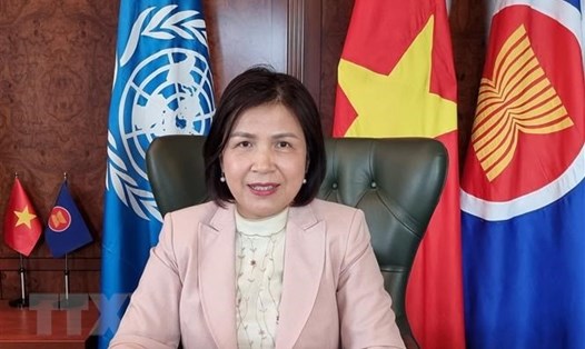 Đại sứ Lê Thị Tuyết Mai phát biểu tại một phiên thảo luận của Hội đồng Nhân quyền. Nguồn: TTXVN